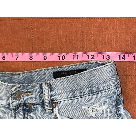 All saints Yanni Denim High Waist Cut-off Shorts Women's Plus Size 27 - Picture 7 of 12